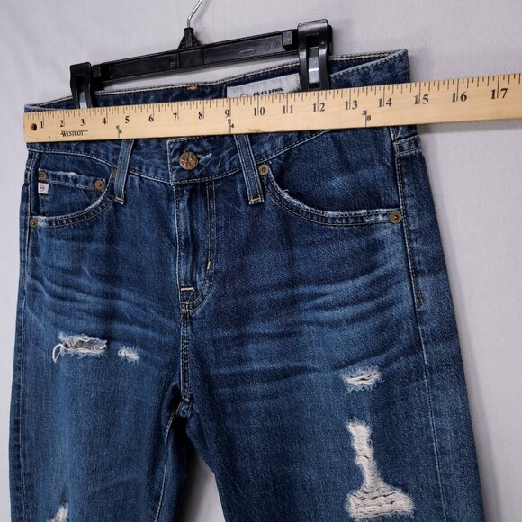 AG Adriano Goldschmied Jeans Women 25 Ex Boyfriend Slouchy Slim Distressed Denim - Picture 8 of 13